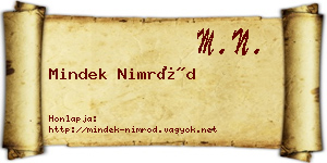 Mindek Nimród névjegykártya